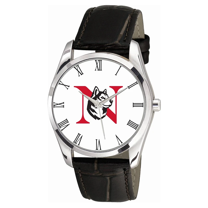 Men's Black Northeastern Huskies Berkeley Leather Watch