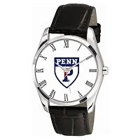Men's Black Pennsylvania Quakers Berkeley Leather Watch