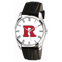 Men's Black Rutgers Scarlet Knights Berkeley Leather Watch