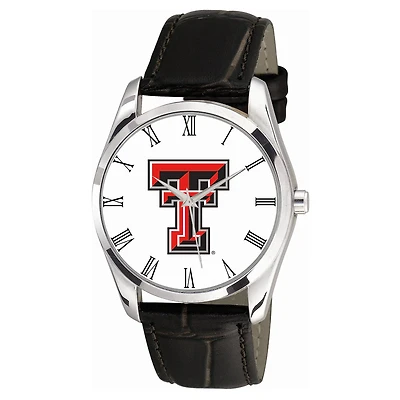 Men's Black Texas Tech Red Raiders Berkeley Leather Watch
