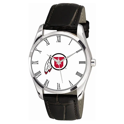 Men's Black Utah Utes Berkeley Leather Watch