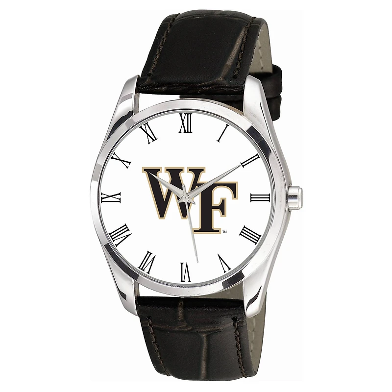 Men's Black Wake Forest Demon Deacons Berkeley Leather Watch