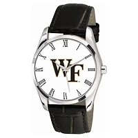 Men's Black Wake Forest Demon Deacons Berkeley Leather Watch