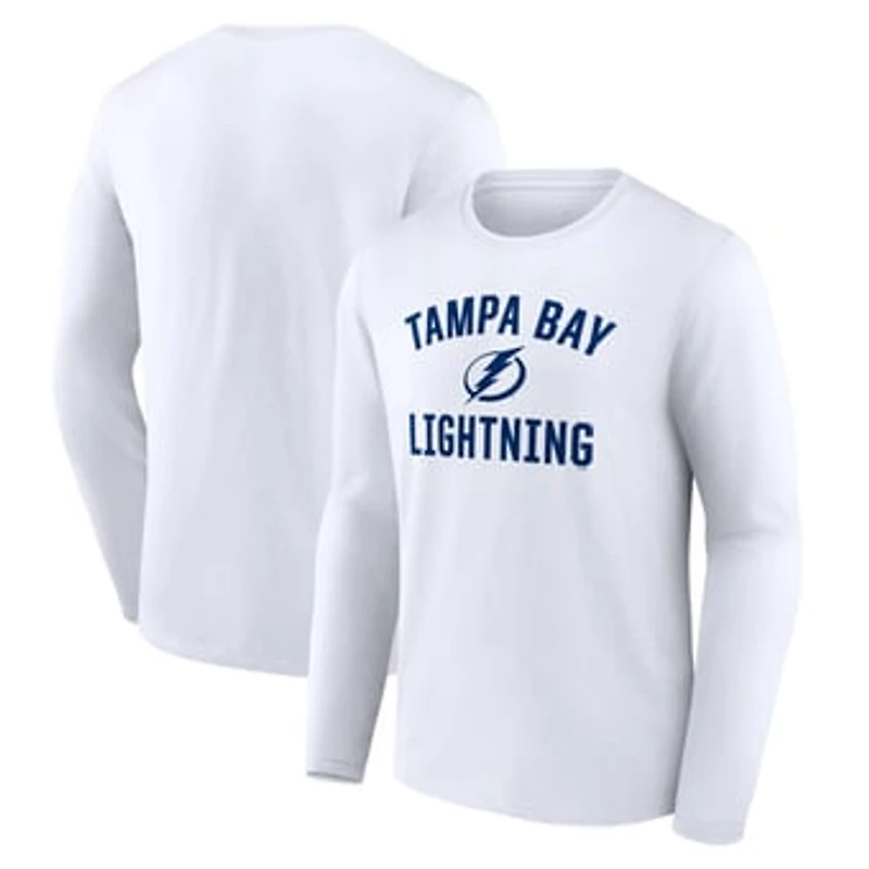 Men's White Tampa Bay Lightning Victory Arch Long Sleeve T-Shirt