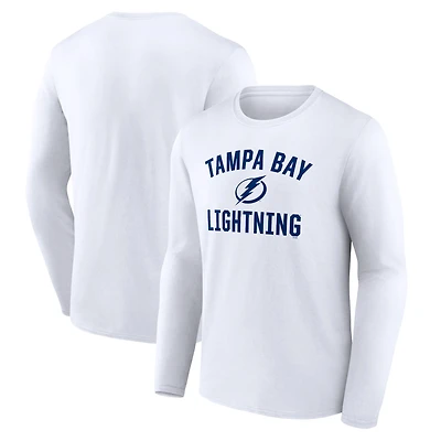 Men's White Tampa Bay Lightning Victory Arch Long Sleeve T-Shirt