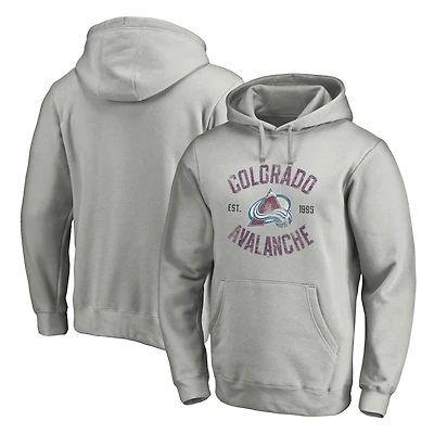 Men's Heather Gray Colorado Avalanche Heritage Pullover Hoodie