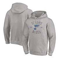 Men's Heather Gray St. Louis Blues Heritage Pullover Hoodie