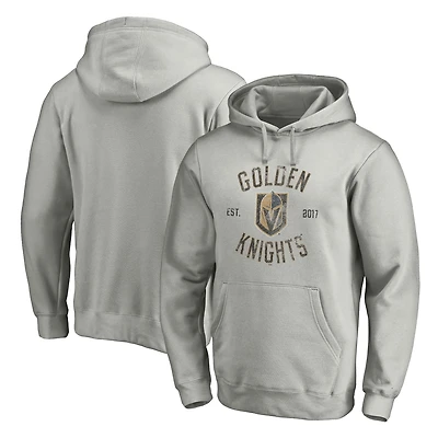 Men's Heather Gray Vegas Golden Knights Heritage Pullover Hoodie