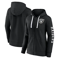 Women's Fanatics Heather Charcoal Las Vegas Raiders Plus Size City Ties Full-Zip Hoodie