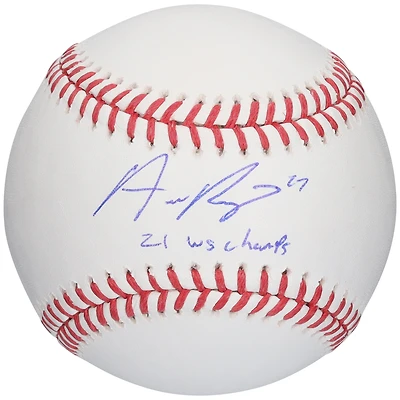 Austin Riley Atlanta Braves Autographed Baseball with "21 WS Champs" Inscription