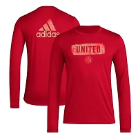Men's adidas Red Atlanta United FC Local Pop AEROREADY Long Sleeve T-Shirt