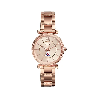 Women's Fossil Gold Arizona Wildcats Carlie Rose Stainless Steel Watch