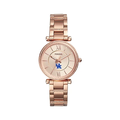 Women's Fossil Gold Kentucky Wildcats Carlie Rose Stainless Steel Watch