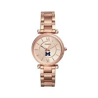 Women's Fossil  Gold Michigan Wolverines Carlie Rose Stainless Steel Watch