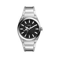 Men's Fossil  Black Alabama Crimson Tide Everett Stainless Steel Watch