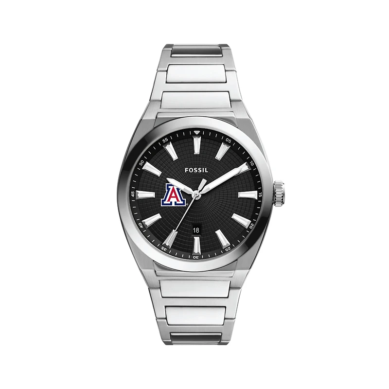 Men's Fossil  Black Arizona Wildcats Everett Stainless Steel Watch