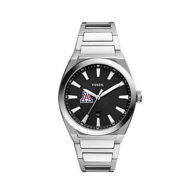 Men's Fossil  Black Arizona Wildcats Everett Stainless Steel Watch