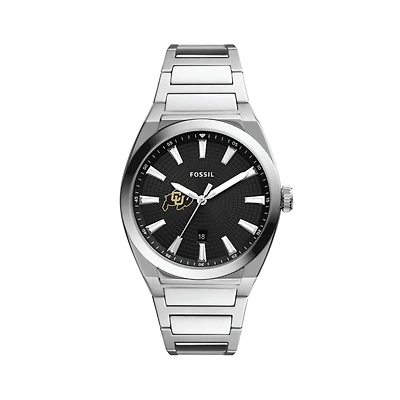 Men's Fossil  Black Colorado Buffaloes Everett Stainless Steel Watch
