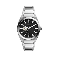 Men's Fossil  Black Georgetown Hoyas Everett Stainless Steel Watch