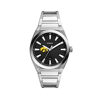 Men's Fossil  Black Iowa Hawkeyes Everett Stainless Steel Watch