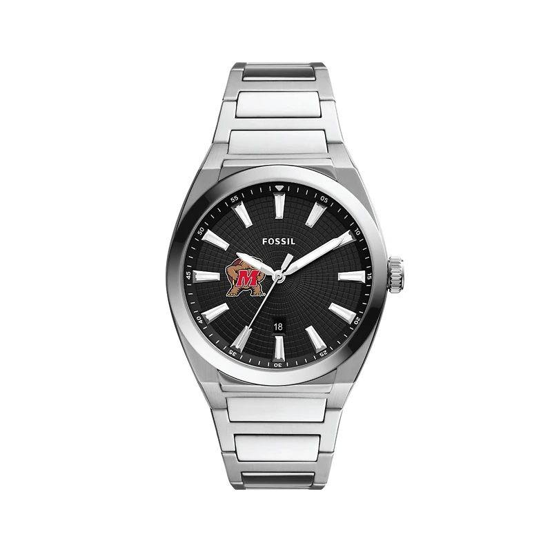 Men's Fossil  Black Maryland Terrapins Everett Stainless Steel Watch