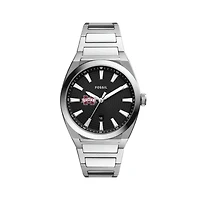 Men's Fossil  Black Mississippi State Bulldogs Everett Stainless Steel Watch