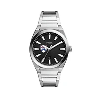 Men's Fossil  Black Pennsylvania Quakers Everett Stainless Steel Watch