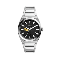 Men's Fossil  Black Pitt Panthers Everett Stainless Steel Watch