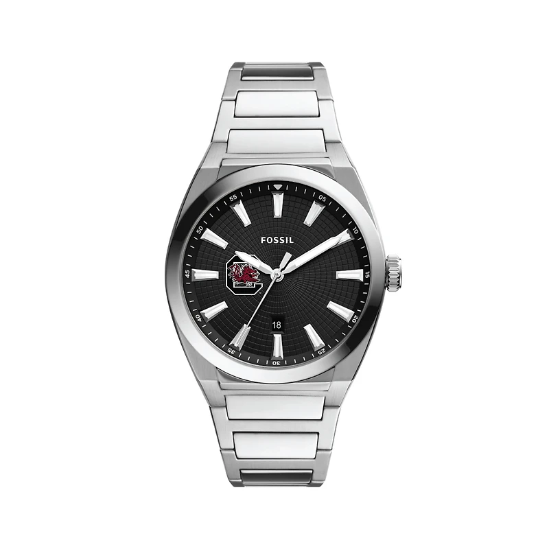 Men's Fossil  Black South Carolina Gamecocks Everett Stainless Steel Watch