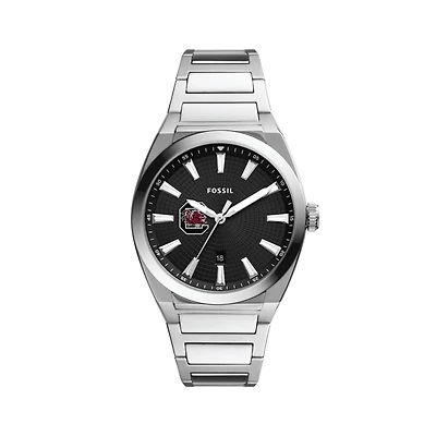 Men's Fossil  Black South Carolina Gamecocks Everett Stainless Steel Watch
