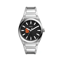 Men's Fossil  Black Syracuse Orange Everett Stainless Steel Watch