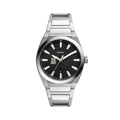Men's Fossil  Black Navy Midshipmen Everett Stainless Steel Watch