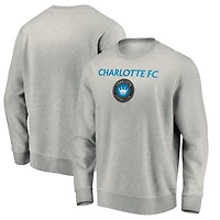Men's Heather Gray Charlotte FC Team Arch Pullover Sweatshirt