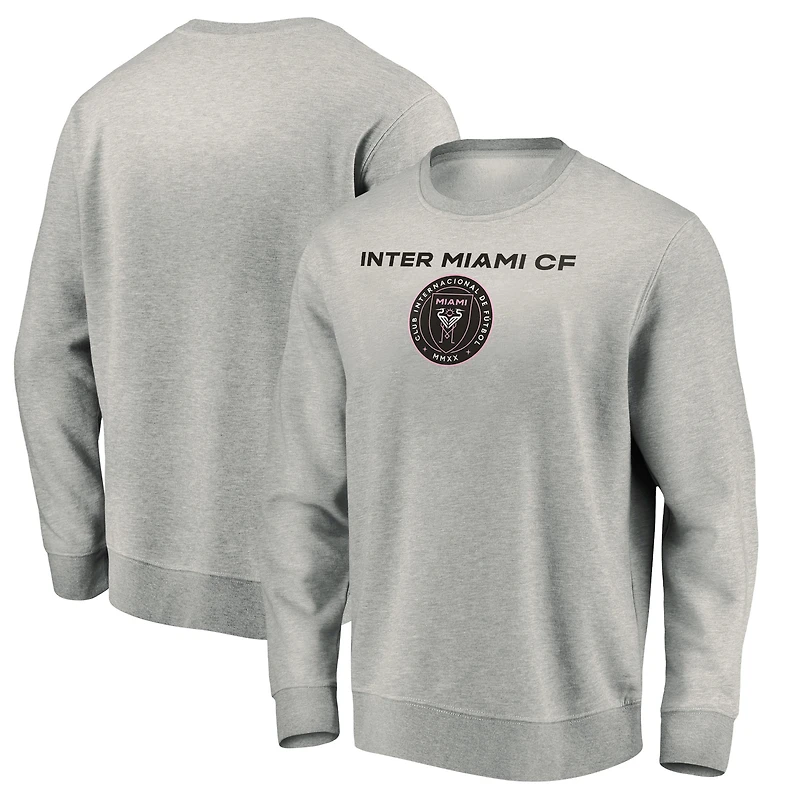 Men's Heather Gray Inter Miami CF Team Arch Pullover Sweatshirt