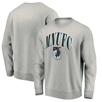 Men's Heather Gray Minnesota United FC Team Arch Pullover Sweatshirt