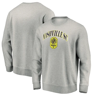 Men's Heather Gray Nashville SC Team Arch Pullover Sweatshirt