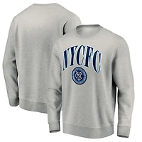 Men's Heather Gray New York City FC Team Arch Pullover Sweatshirt
