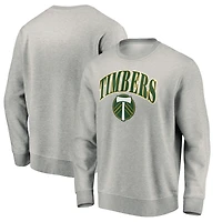 Men's Heather Gray Portland Timbers Team Arch Pullover Sweatshirt