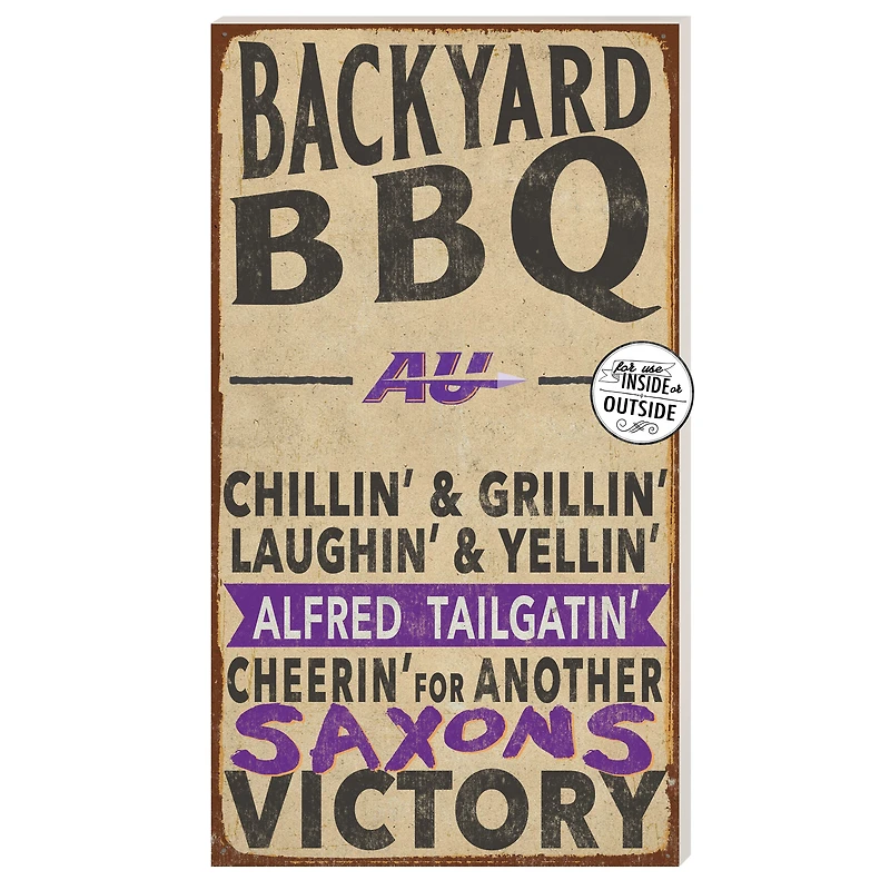Alfred University Saxons 11" x 20" Indoor/Outdoor BBQ Sign