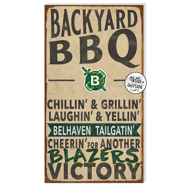 Belhaven Blazers 11" x 20" Indoor/Outdoor BBQ Sign