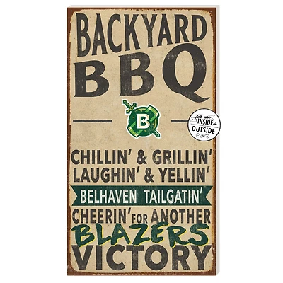 Belhaven Blazers 11" x 20" Indoor/Outdoor BBQ Sign