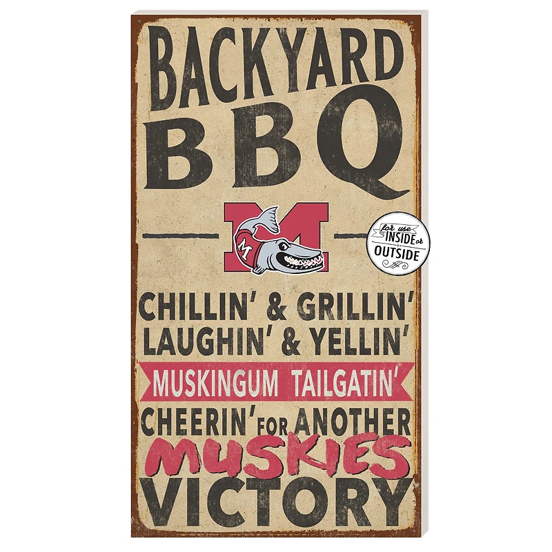 Muskingum Muskies 11" x 20" Indoor/Outdoor BBQ Sign