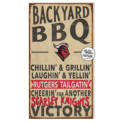 Rutgers Scarlet Knights 11" x 20" Indoor/Outdoor BBQ Sign