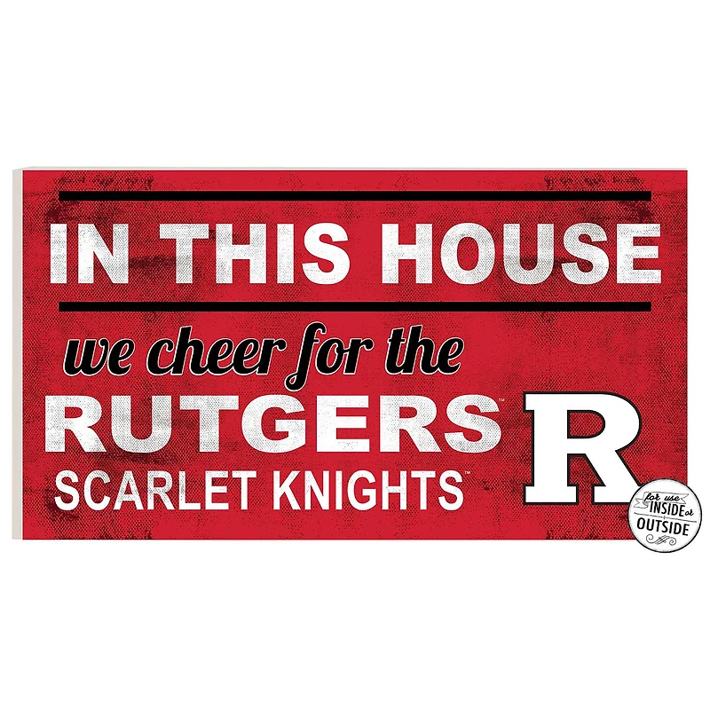 Rutgers Scarlet Knights 11" x 20" Indoor/Outdoor In This House Sign