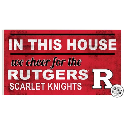 Rutgers Scarlet Knights 11" x 20" Indoor/Outdoor In This House Sign