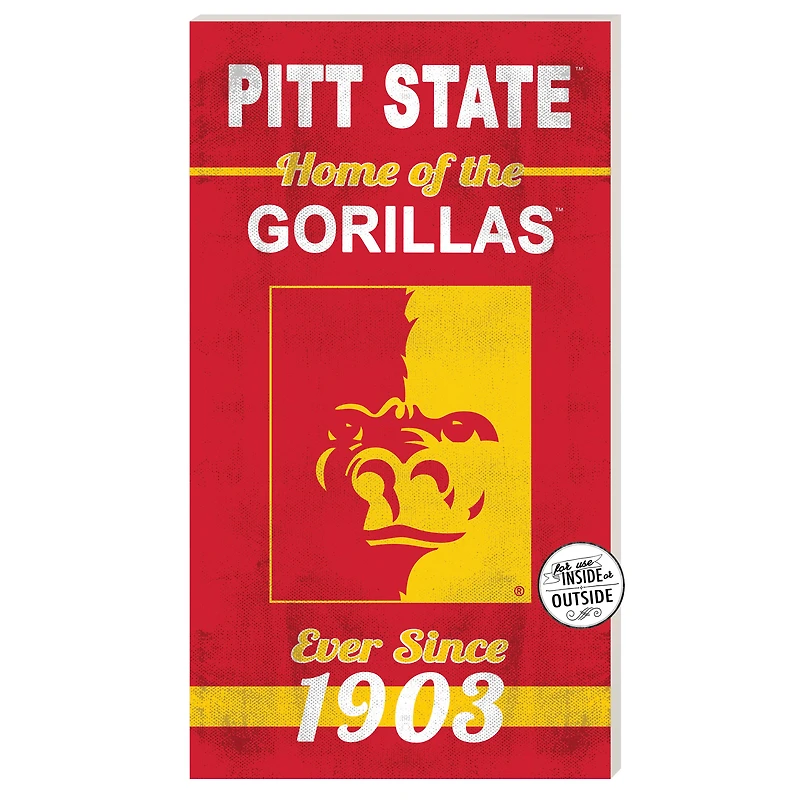 Pittsburg State Gorillas 11" x 20" Indoor/Outdoor Home Of The Sign