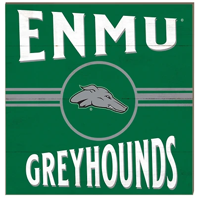 Eastern New Mexico Greyhounds 10'' x 10'' Retro Team Sign