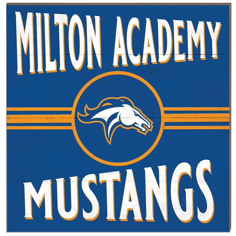 Milton Academy Mustangs 10'' x 10'' Retro Team Sign