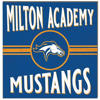 Milton Academy Mustangs 10'' x 10'' Retro Team Sign
