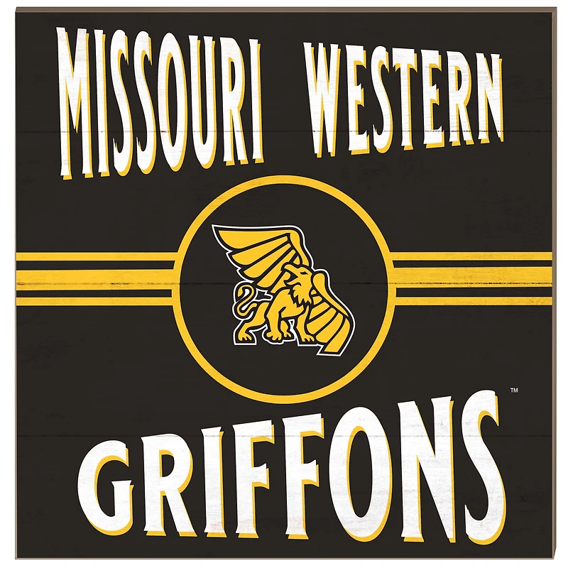 Missouri Western State Griffons 10'' x 10'' Retro Team Sign